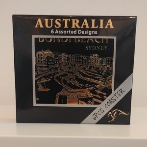 Australia Souvenir Beach Coaster Set (6) New
